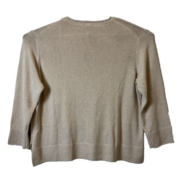 Ella Moss Womens Tan Size XXL Crew Neck Long Sleeve Knit Sweater - Picture 2 of 8